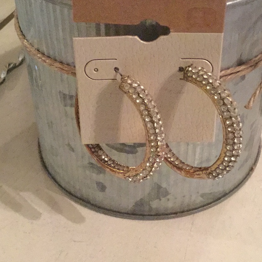 Bke Faux Diamond Gold Hoops 545 10$
